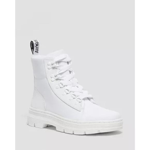 combs platform combat boot white